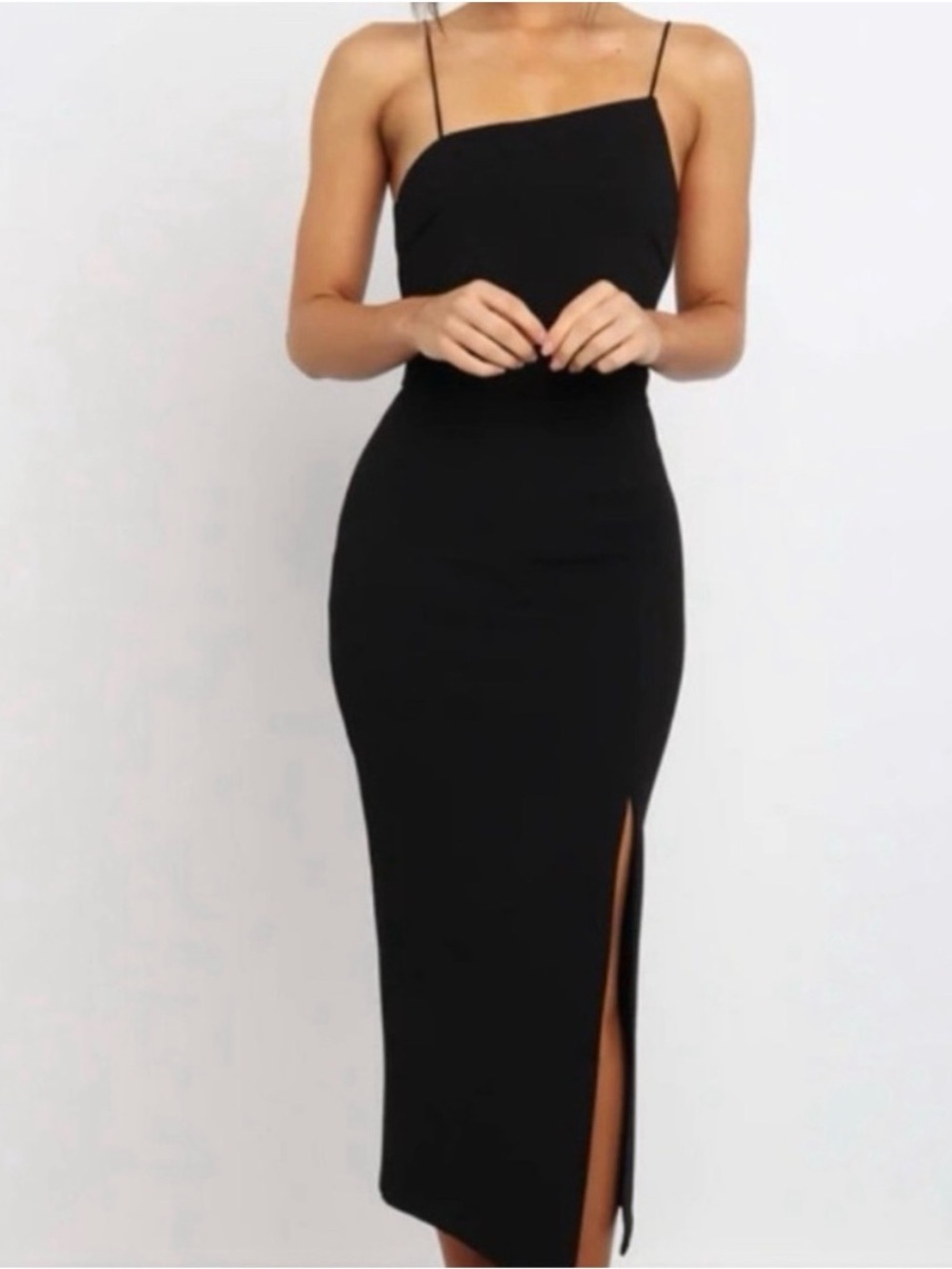 Elegant Black Midi Dress